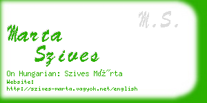 marta szives business card